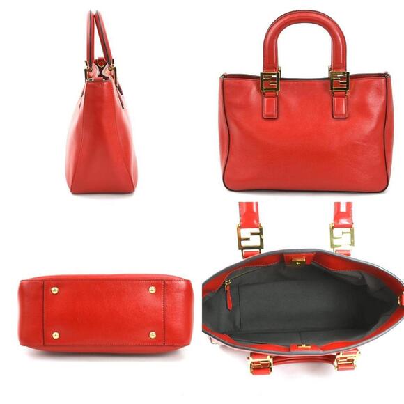 FENDI Red Leather Shoulder Bag - Picture 2 of 5
